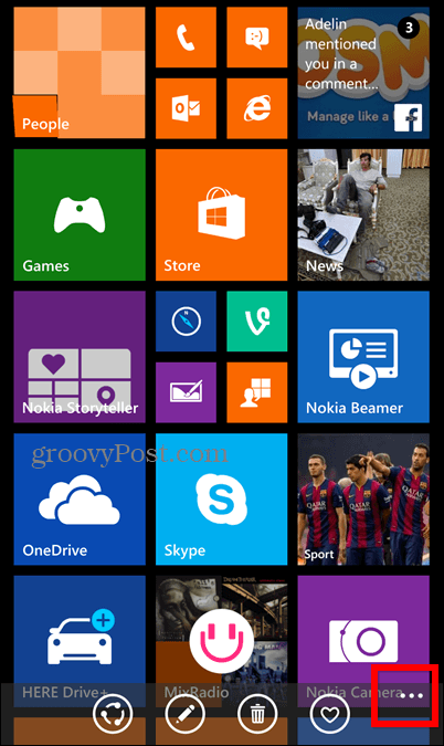 Écran de verrouillage de capture d'écran de Windows Phone 8.1