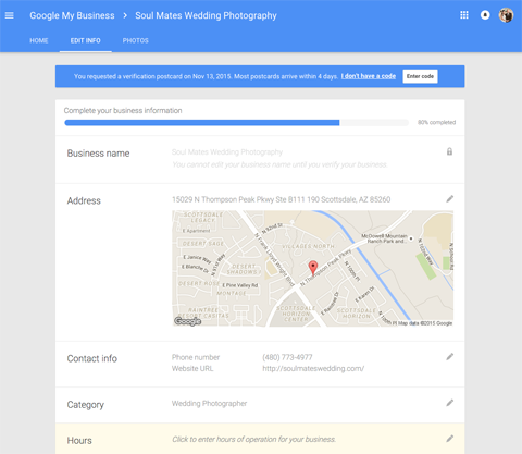 nouvelles options de modification de la page Google Plus Local Business