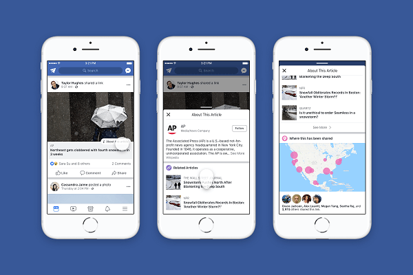 Facebook partage plus de contexte autour des articles et des éditeurs partagés dans le fil d'actualité.