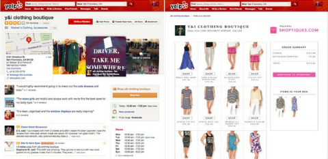 Yelp et Shoptiques.com s'associent pour amener la boutique en ligne sur la plateforme Yelp