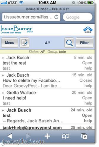 Système d'assistance gratuit avec IssueBurner et Gmail