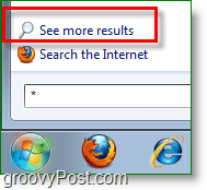 Capture d'écran de Windows 7 - voir plus de résultats