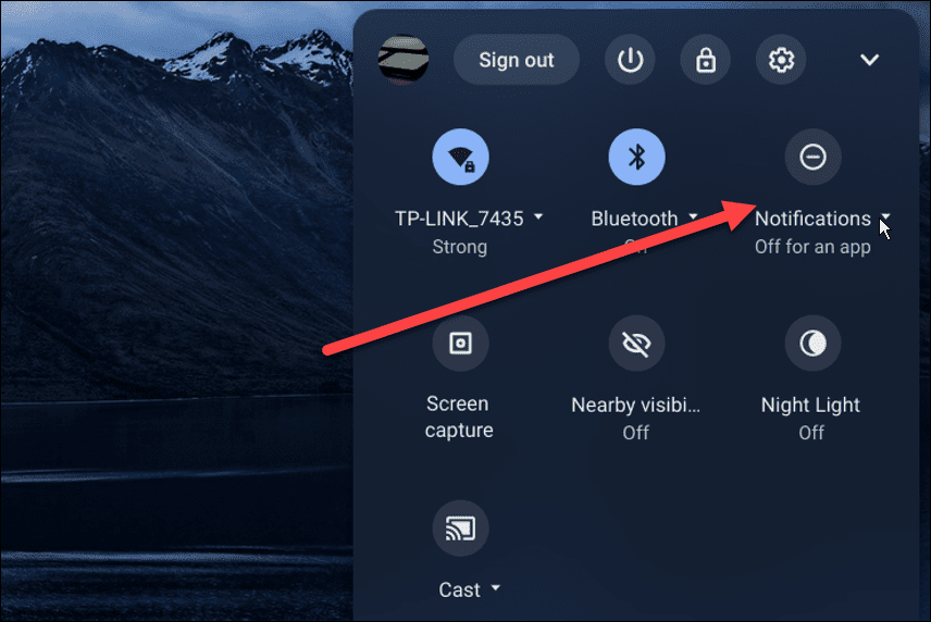 Désactiver les notifications sur Chromebook