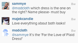 modcloth commentaires instagram