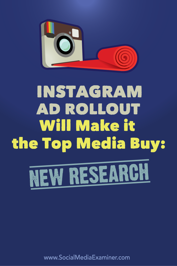Le déploiement d'annonces Instagram en fera le meilleur achat média: nouvelle recherche: Social Media Examiner