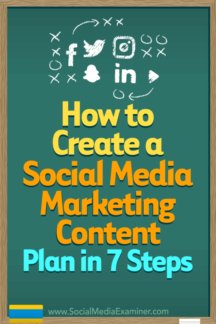 Comment créer un plan de contenu marketing sur les réseaux sociaux en 7 étapes par Warren Knight sur Social Media Examiner.