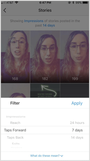 Filtres Instagram Insights Stories