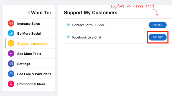 zotabox support clients option de chat en direct facebook