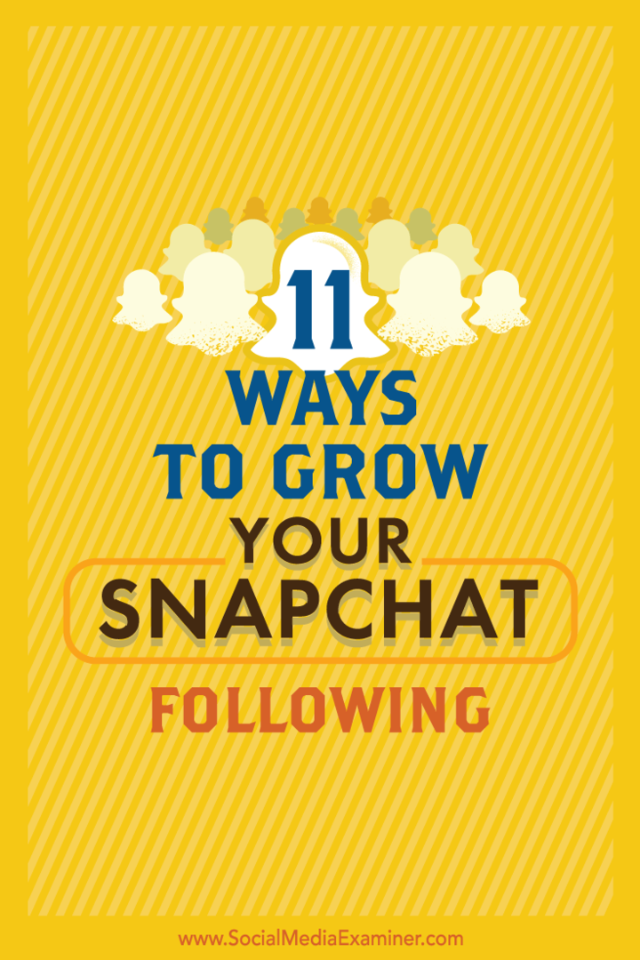 Conseils sur 11 moyens simples de développer votre audience Snapchat.