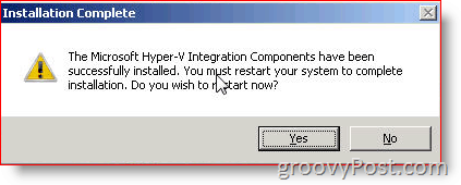 Installer les services d'intégration Hyper-V