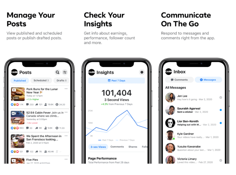 Facebook a lancé une nouvelle application mobile Creator Studio pour iOS et Android. Un compagnon de son hub de bureau Creator Studio.