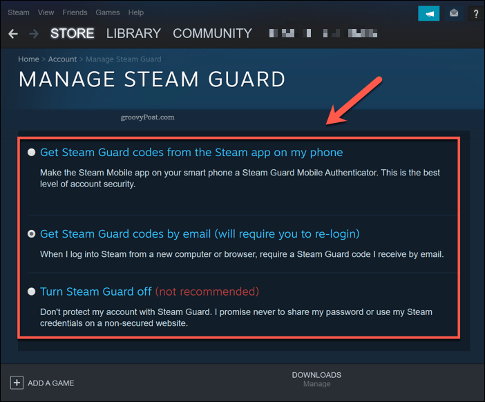 Gérer Steam Guard dans Windows 10