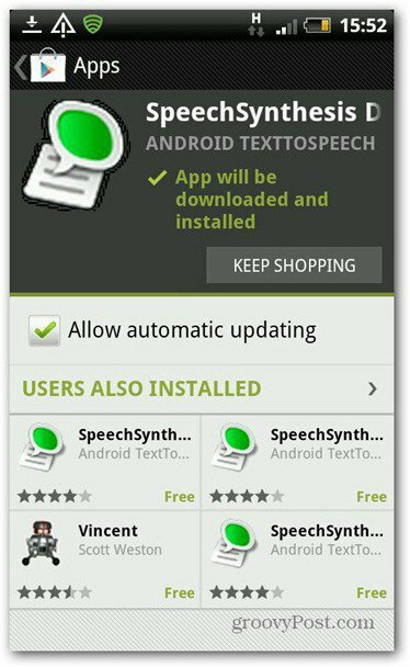 Synthèse vocale Android