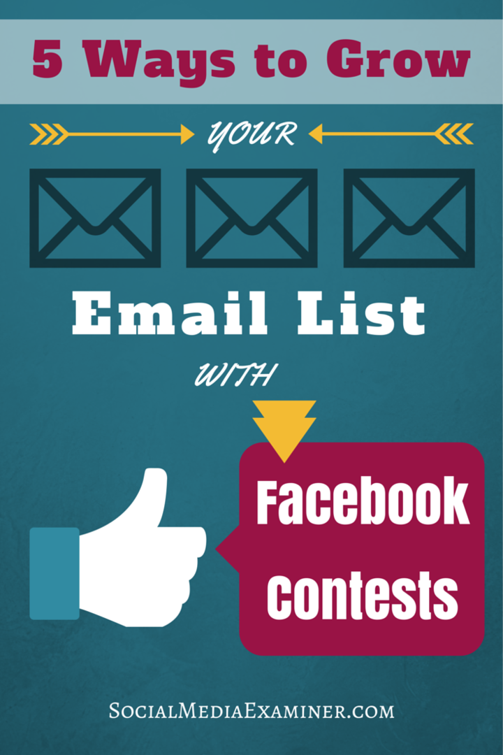 Développez votre liste de diffusion avec des concours Facebook