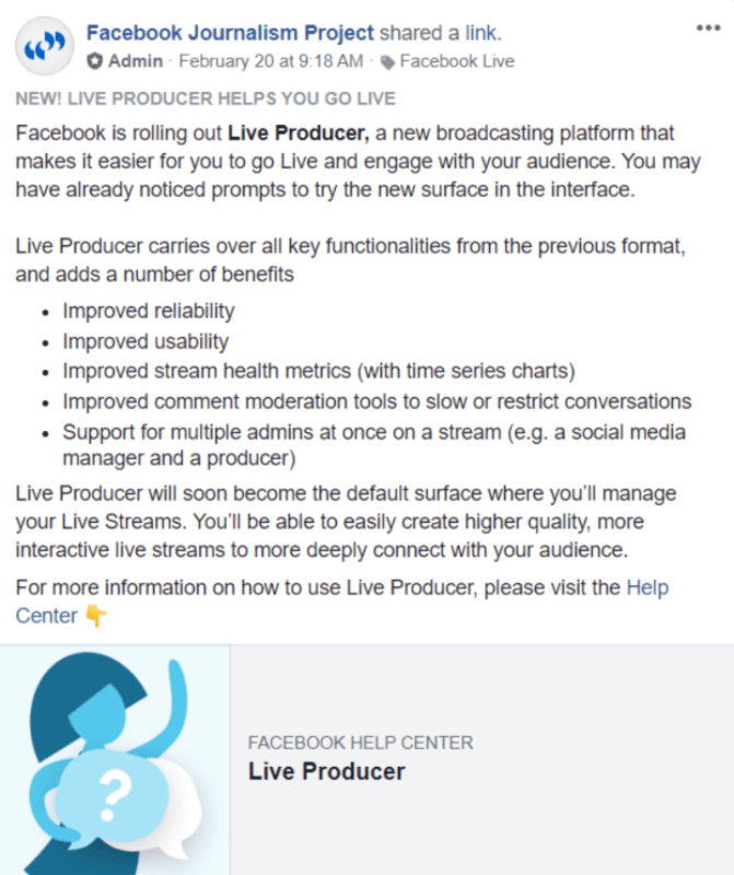 Facebook déploie Live Producer et en fait la surface par défaut pour gérer les flux en direct.