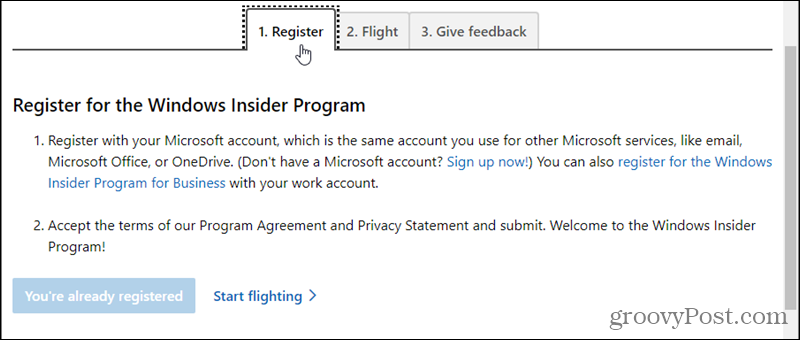 Inscrivez-vous au programme Windows Insider