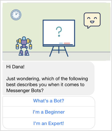 Posez une question avec le bot Facebook Messenger.