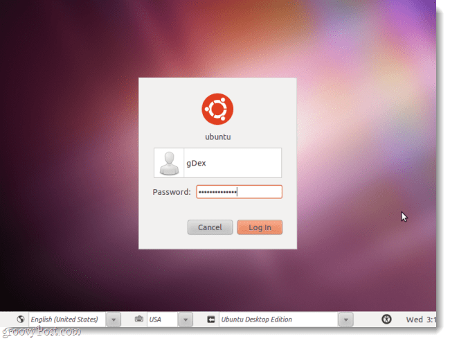 écran de connexion ubuntu