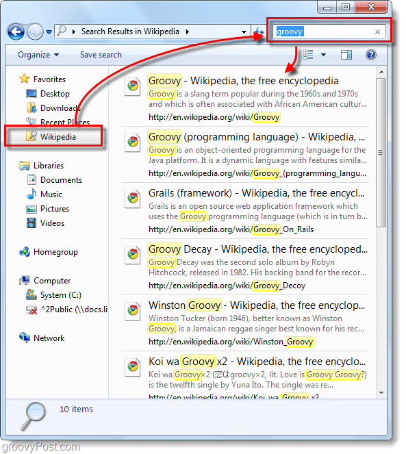 utiliser un connecteur de recherche fédérée Windows 7