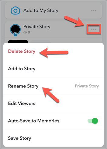 Modifier une histoire Snapchat privée