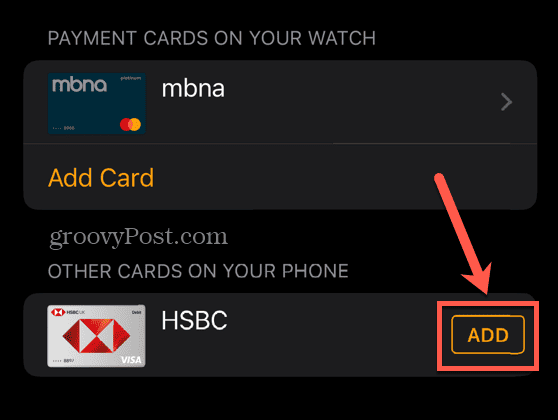 Apple Pay ajouter une carte existante