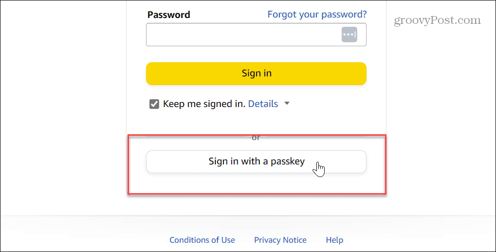 connectez-vous avec un mot de passe