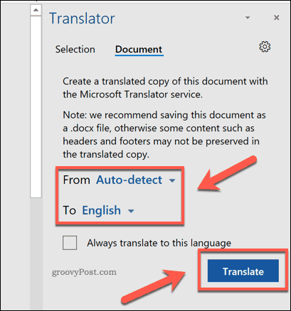Traduire un document PDF entier dans Word