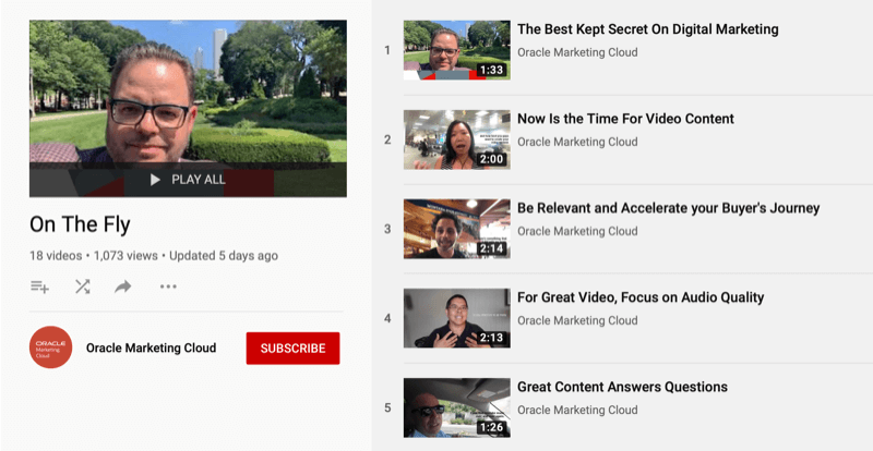Série YouTube Oracle Marketing Cloud à la volée