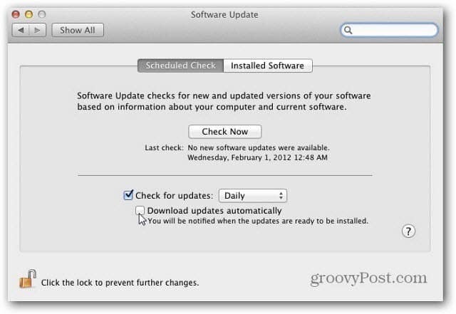 Configurer la fonction de mise à jour logicielle d'Apple OS X Lion