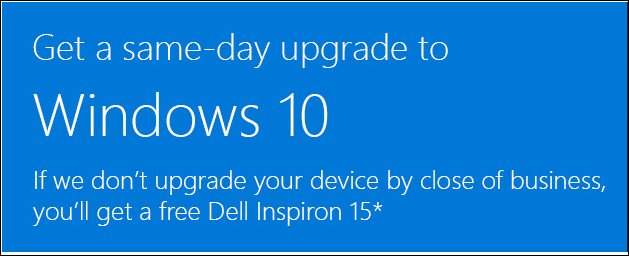 Microsoft propose un PC Dell gratuit s'ils ne peuvent pas vous mettre à niveau vers Windows 10 en 1 jour