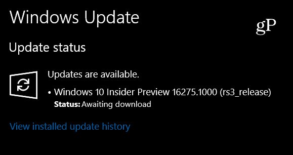 Microsoft déploie Windows 10 Insider Build 16275 aujourd'hui