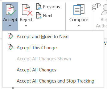 Accepter les modifications dans Word