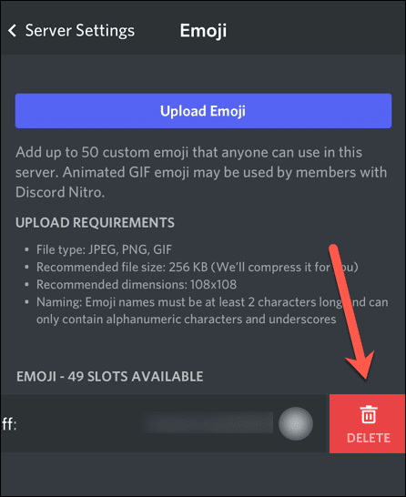 discord supprimer mobile emoji