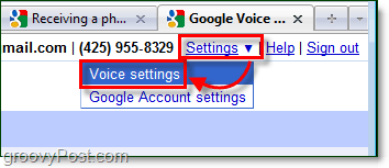 aller aux paramètres de google voice
