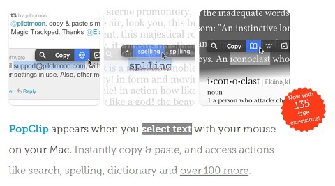 Popclip apporte la fonctionnalité iOS à votre Mac