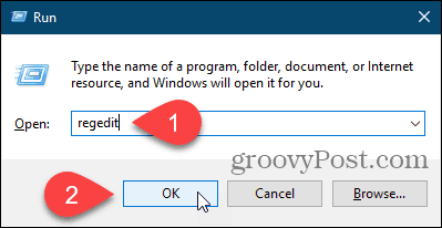 Ouvrez l'Éditeur du Registre à l'aide de la boîte de dialogue Exécuter dans Windows