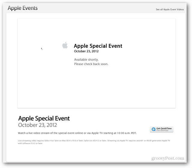 Apple diffuse un événement spécial sur Apple.com, aujourd'hui
