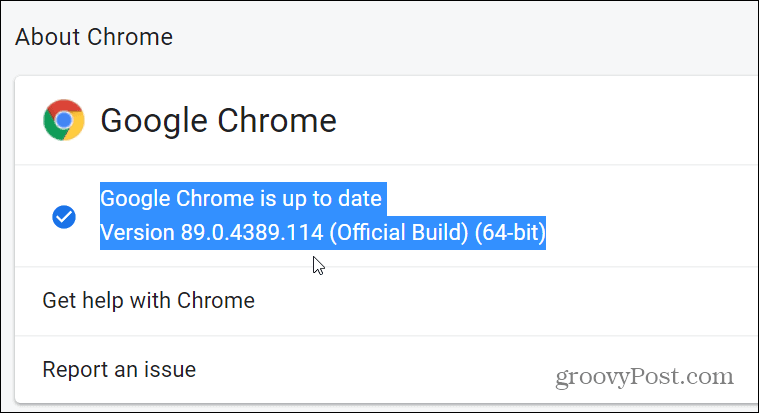 version de Chrome