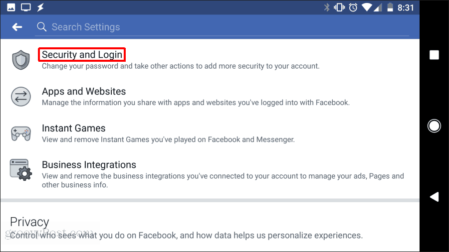 sécurité et connexion facebook
