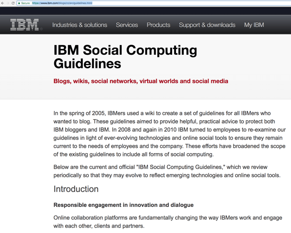 Les directives de l'informatique sociale d'IBM aident son personnel à dialoguer avec son public pour sensibiliser et trouver des pistes. 