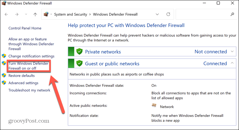 Windows 11 désactiver le pare-feu