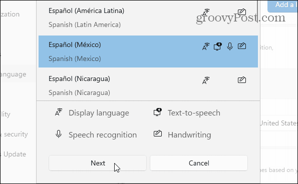 sélectionner la langue windows 11