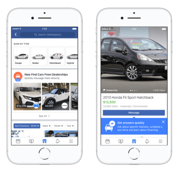 Facebook Marketplace s'associe avec les leaders de l'industrie automobile Edmunds, Cars.com, Auction123 et plus encore pour faciliter l'achat de voitures pour les acheteurs aux États-Unis.