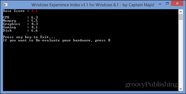 Indice d'expérience Windows WEI