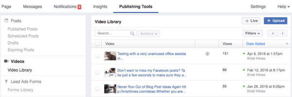 vidéo sur les outils de publication facebook