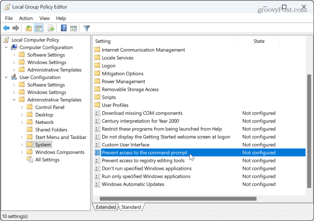 Comment désactiver l'invite de commande sur Windows 11