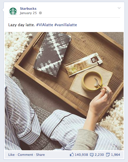 poster de starbucks sur facebook