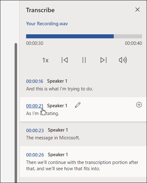 transcrire un fichier audio sur microsoft en word