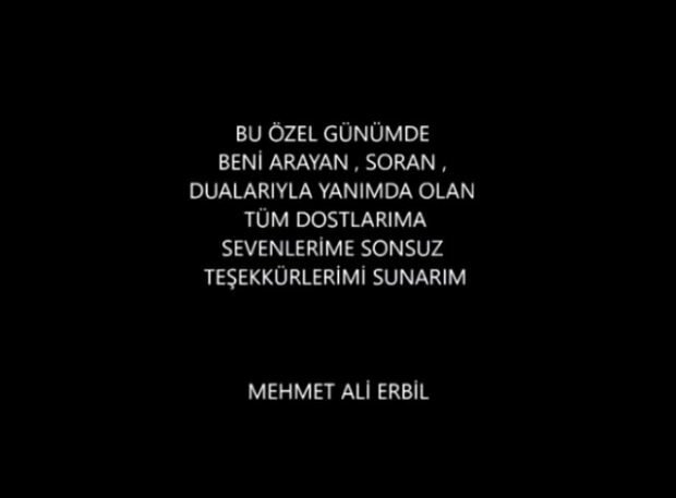 Message de Mehmet Ali Erbil