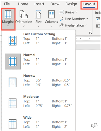 Modifier les marges dans Word